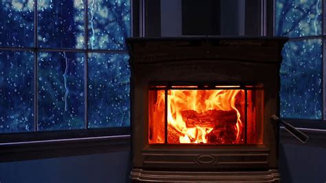 Sleep to Rainstorm & Fireplace Ambience - YouTube