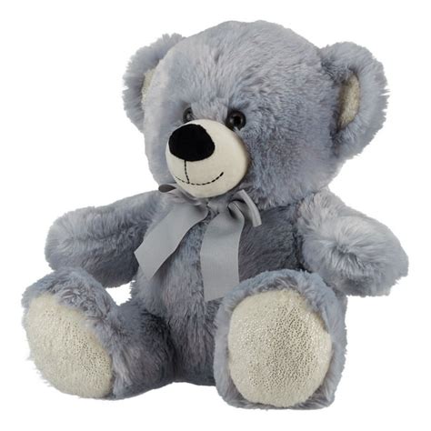 Holiday Time 13" Plush Bear Stuffed Animal Toy, Grey - Walmart.com ...