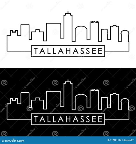 Tallahassee Skyline. Linear Style Stock Vector - Illustration of ...