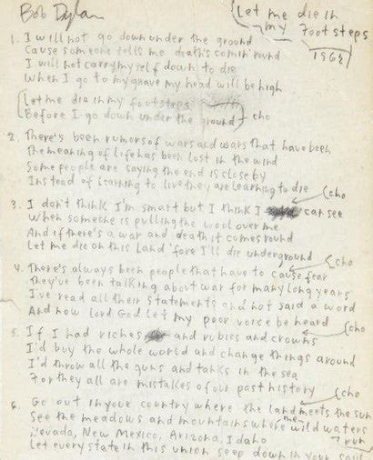 Bob Dylan handwritten lyrics to top Bonhams auction?