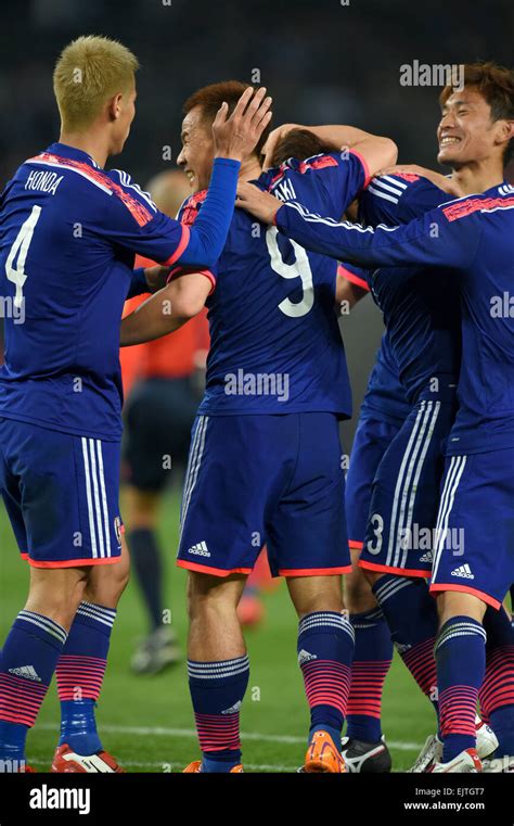 Tokyo, Japan. 31st Mar, 2015. (L-R) Keisuke Honda, Shinji Okazaki (JPN ...