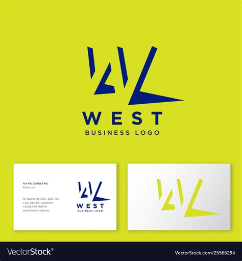 West logo monogram shadow perspective Royalty Free Vector