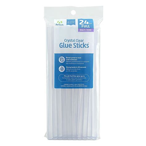 AdTech Crystal Clear Multi Temp Full Size Hot Glue Sticks, Full Size 11" x .44", 24 Sticks ...