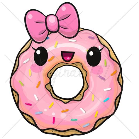 Cute Donut Clipart PNG Donut Clip Art Printable Funny Cute | Etsy