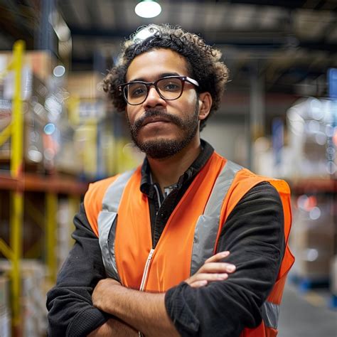 Premium Photo | Confident Warehouse Worker in Safety Gear