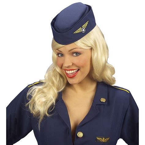 Flight Attendant American USA Hats Caps & Headwear for Fancy Dress ...