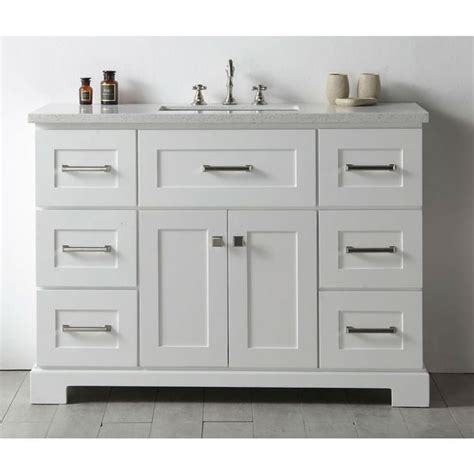 Bathroom Vanity Tops 48 Inches / Shop Legion Quartz Top White 48-inch ...