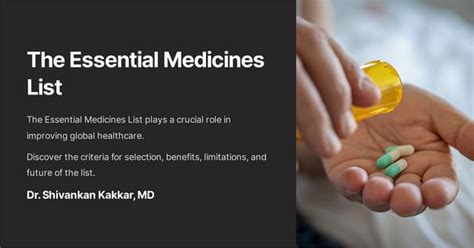 Essential Medicines List: What You Need to Know | PPT