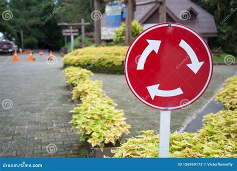 Mini Roundabout Sign United Kingdom In An Urban Setting Royalty-Free ...