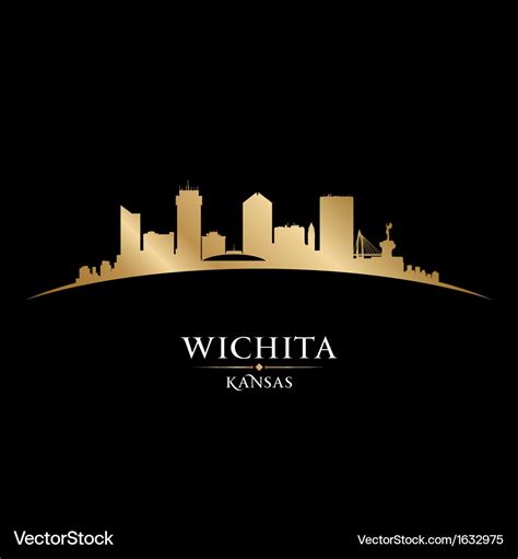 Wichita kansas city skyline silhouette Royalty Free Vector