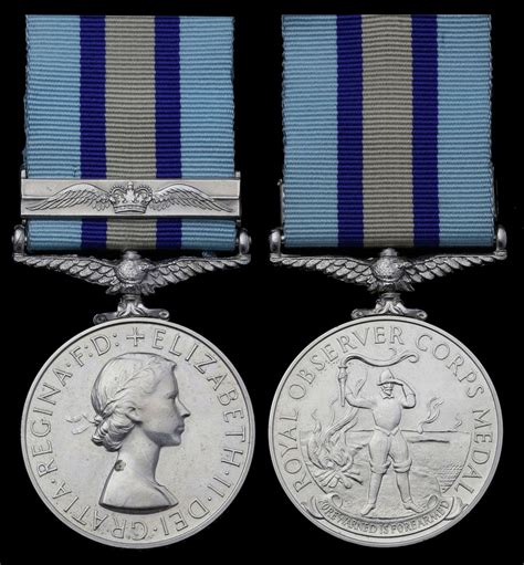 15 - Royal Observer Corps Medal, E.II.R., with Second Award Bar (Lead...