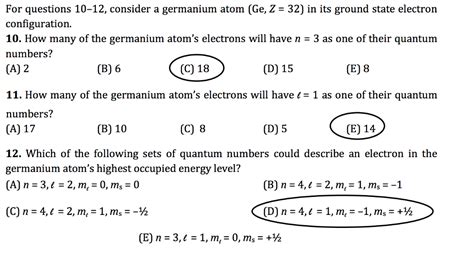 Solved For questions 10-12, consider a germanium atom (Ge, Z | Chegg.com