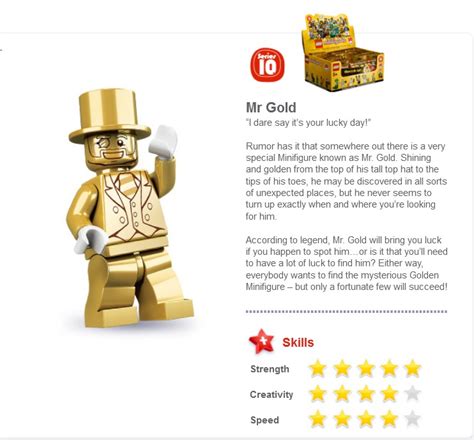 Lego Mr Gold Registry of Found Figures Recreated since Lego Pulled it down - Minifigure Price Guide