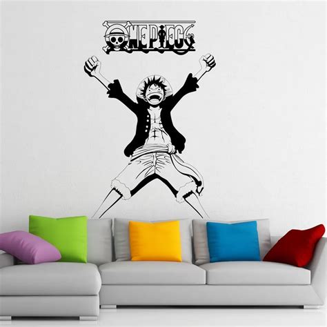 D. Luffy Wall Decal Vinyl Decal Comics Japanese Anime Cartoons home decoration Waterproof ...