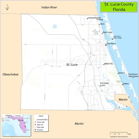 St Lucie County Map, Florida, USA | Check Major Cities & Towns, County Facts & Location