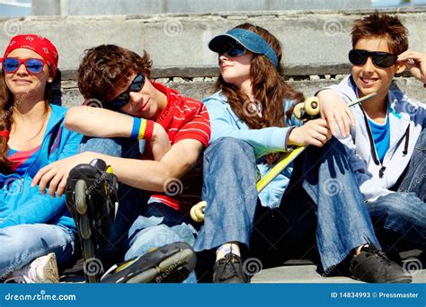 Company of friends stock image. Image of female, casual - 14834993