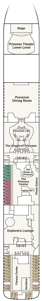 Island Princess Deck plan & cabin plan