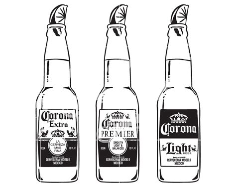 SVG Corona Beer Extra Premium and Light Bottles Design . SVG | Etsy