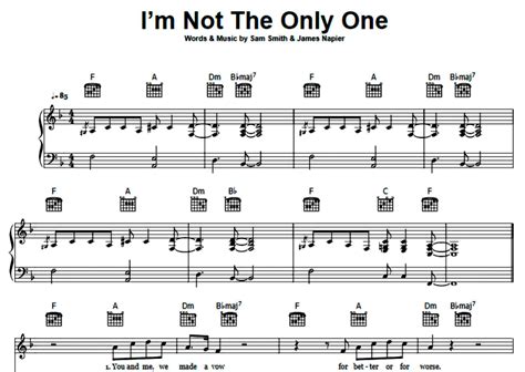 Sam Smith-I’m Not The Only One Free Sheet Music PDF for Piano | The ...