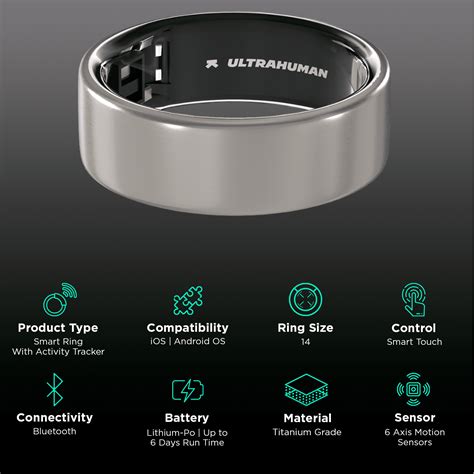 Buy Ultrahuman Ring Air Smart Ring with Activity Tracker (Size 14, Upto 100 Meter Water ...