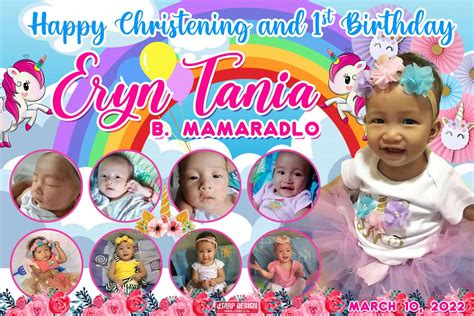 3x2 Happy Christening and 1st Birthday Eryn Tania