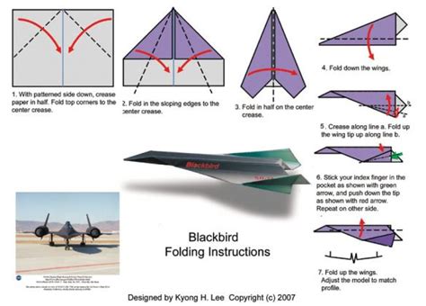 blackbird_folding instructions-steps | Aviones de papel, Papiroflexia ...