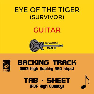 Eye Of The Tiger (Survivor) - GUITAR Backing Track + TAB | MATT TEN