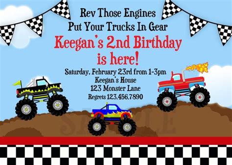 Monster Truck Birthday Invitations | FREE Printable Birthday Invitation ...