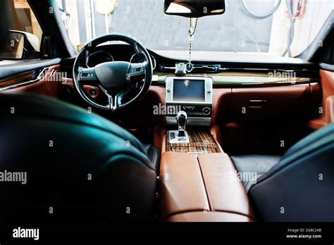 Interior of new luxury sport car Stock Photo - Alamy