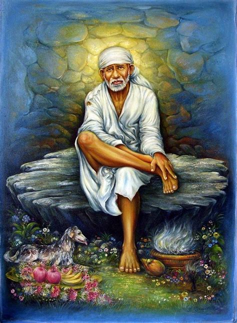 Saibaba painting in oil on canvas in fine finish.Size 30x40 inch ...