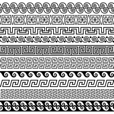 Set of Brushes To Create the Greek Meander Patterns Stock Vector - Illustration of file ...