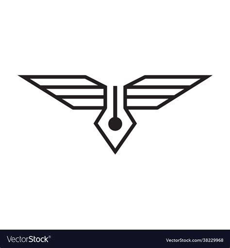 Flying pen logo Royalty Free Vector Image - VectorStock