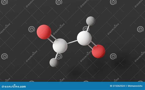 Glyoxal Molecule, Molecular Structure, Dialdehyde, Ball and Stick 3d Model, Structural Chemical ...