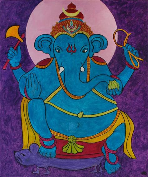 GANESHA, the Hindu elephant god Painting by George Pedder-Smith | Saatchi Art