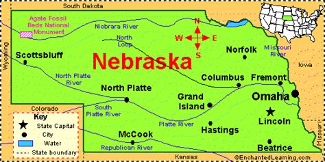 Nebraska: Facts, Map and State Symbols - EnchantedLearning.com