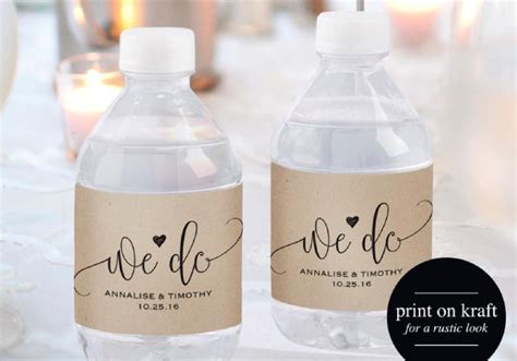 Craft Supplies & Tools Party & Gifting Rustic Floral Monogram Wedding Water Bottle Label set of ...