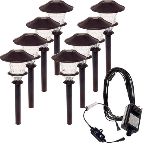 8 Pack Paradise Aluminum LED Low Voltage Path Light Kit (Oiled Bronze ...