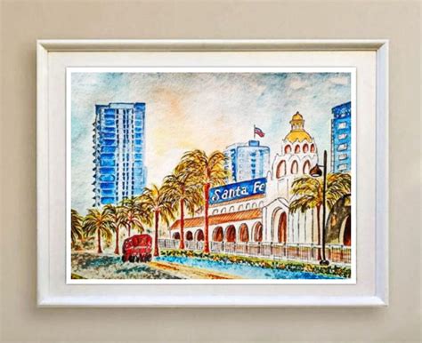 San Diego Art ORIGINAL WATERCOLOR City Landscape California | Etsy