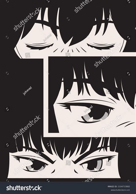 Set Manga Expressions Eyes Close Stock Vector (Royalty Free) 2104733882 ...