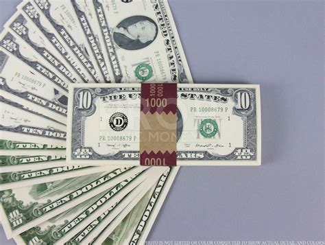 Prop Money - Series 1980s - $10 Dollars Full Print Stack for Movie, TV, Video, Novelty and ...