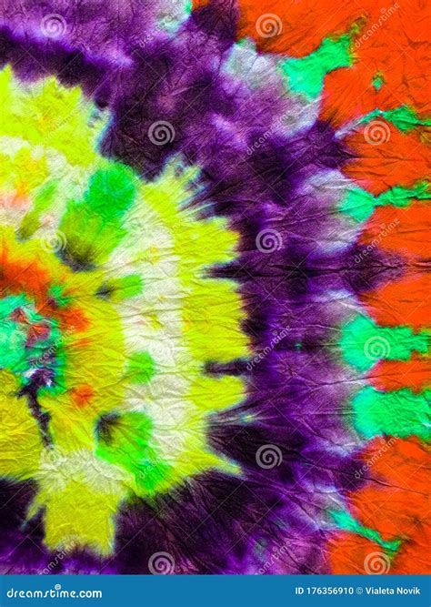 Tie Dye Spiral Background. stock photo. Image of fabric - 176356910