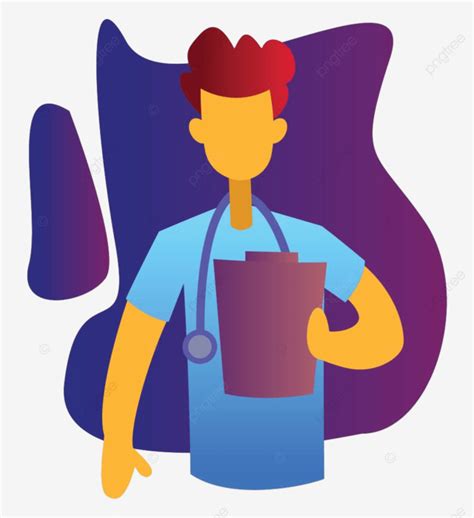 Vector Illustration Of A Ward Boy Holding A Medical Record On A White Background, Flat, Clinic ...