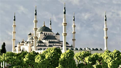 I built a replica of Blue Mosque in Minecraft (2:1 scale) - YouTube