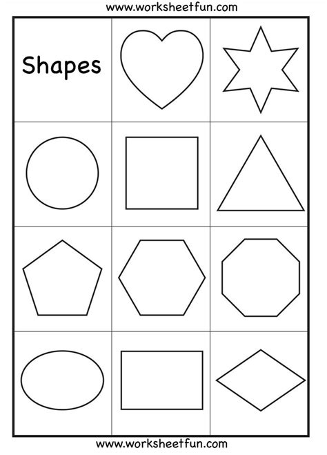 Pre K Shapes Worksheet