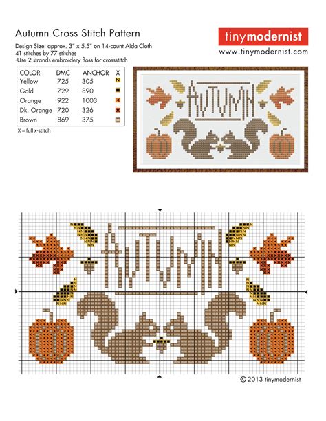 Free Fall Cross Stitch Patterns