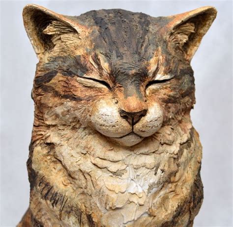 Karen Fawcett Studios ceramic cat | Sculpture, Animal sculptures, Sculpture clay