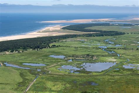 View over Holkham Camp Hill Fort towards Holkham Beach and Wells - Norfolk aerial | Aerial ...