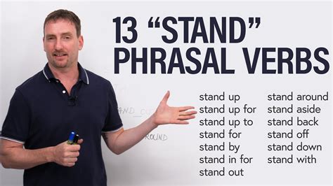 13 Phrasal Verbs with STAND: stand by, stand out, stand down... - YouTube