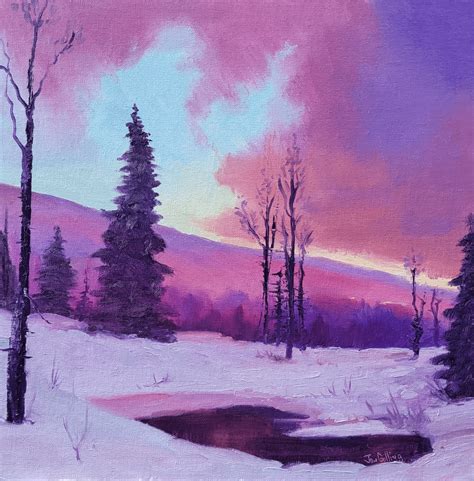 12" x 12" Winter Dreams : r/oilpainting