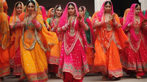 Colorful Group Of Women Dancing Background, Punjabi Culture Picture ...